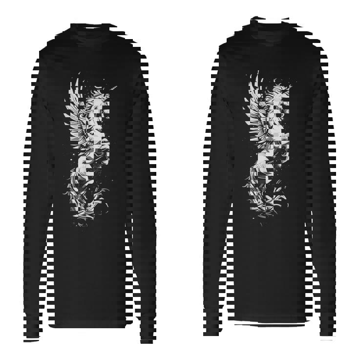 Pegasus ファニーグラフィックtシャツ 長袖Tシャツ