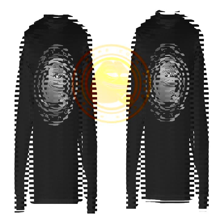 Pepe コイン 暗号通貨 Pepe デジタルミーム トレーダー トークン 長袖Tシャツ