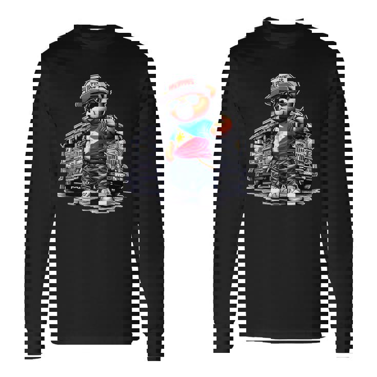 Philippines フィリピン ジプニー テディベア フィリピンの国旗 長袖Tシャツ