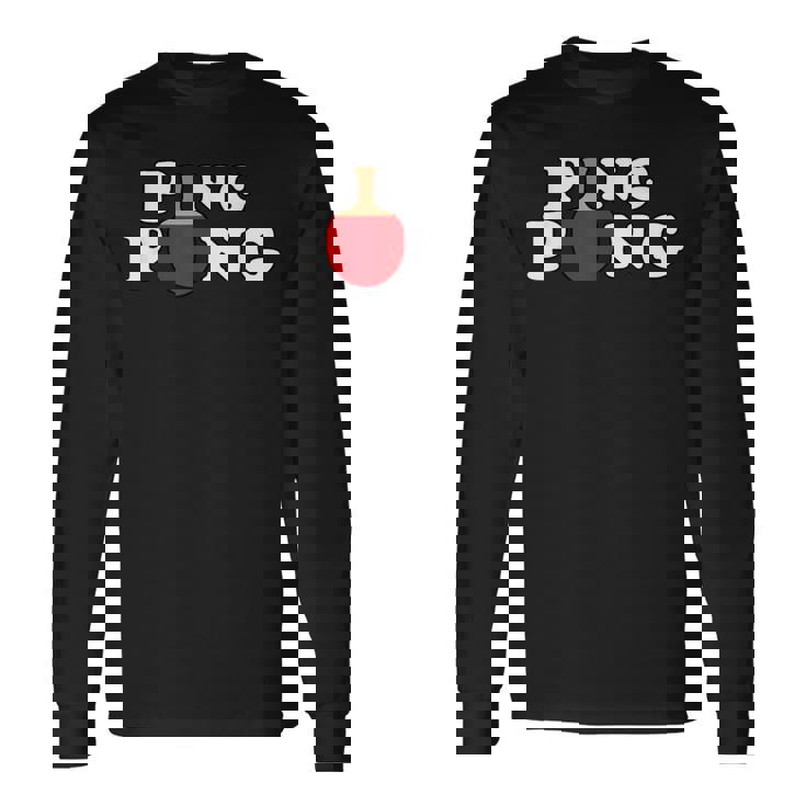 Ping Pong ピンポン卓球 おもしろレトロ 長袖Tシャツ
