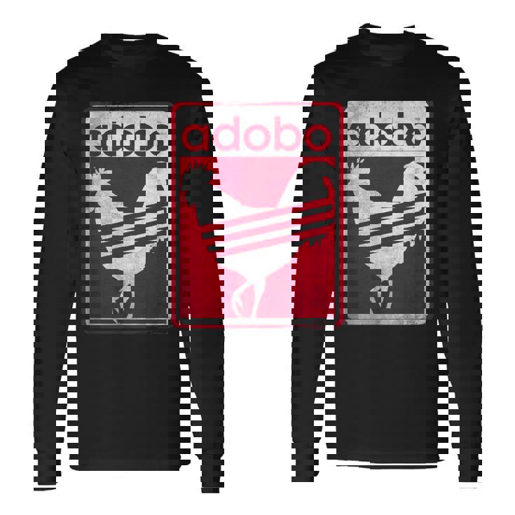 Pinoy シャツ ダメージ加工 チキン Adobo フィリピンシャツ 長袖Tシャツ