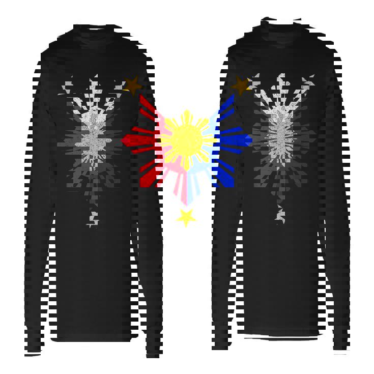 Pinoy フィリピン国旗 太陽 長袖Tシャツ