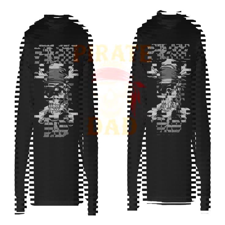 Pirate Dadkull クロスボーン 面白いお父さんギフト 父の日に 長袖Tシャツ