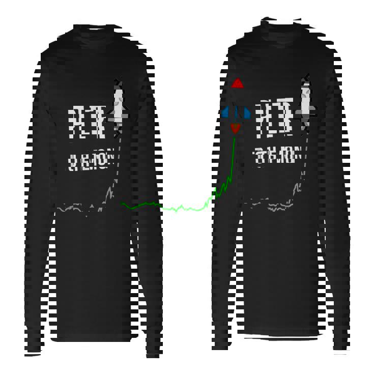 Pltr To The Moontock Ticker Wsb 面白いミーム 長袖Tシャツ ギフトのアイデア