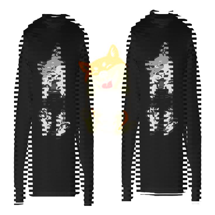 Pockethiba Inu Feet Cute Doge Akita Dog Lover Owner 長袖Tシャツ