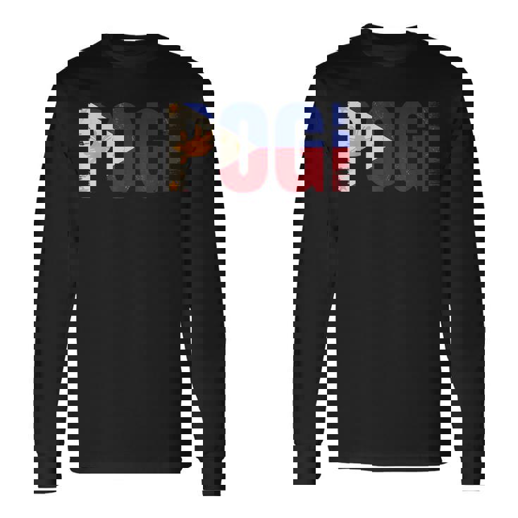 Pogi フィリピンのスラングとフィリピン国旗。 長袖Tシャツ