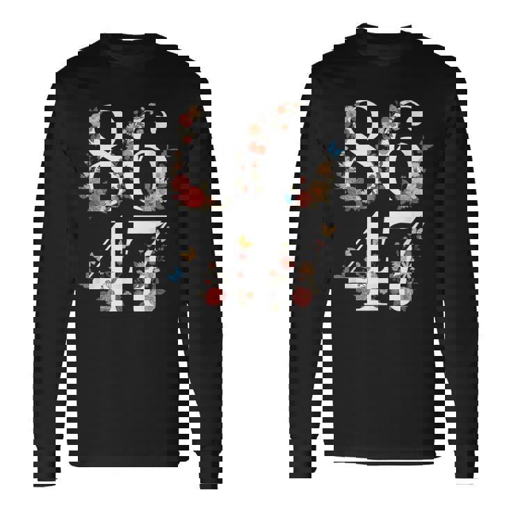 Political 8647 フローラル アンチトランプ 長袖Tシャツ