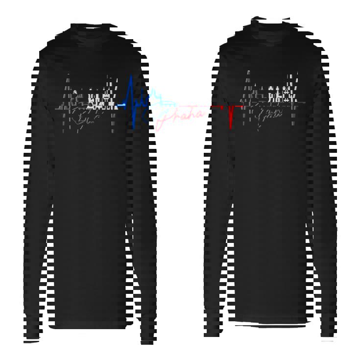 Pragakyline Latido Del Corazón República Checa Amo Praha Camiseta de manga larga