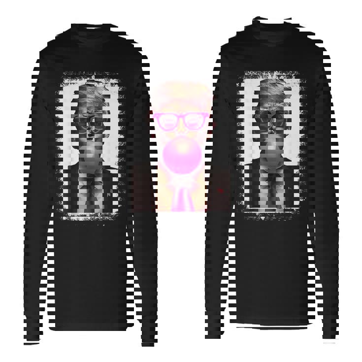 Pro Trump Bubble Gum Pink Glasses Donald Trump 長袖Tシャツ