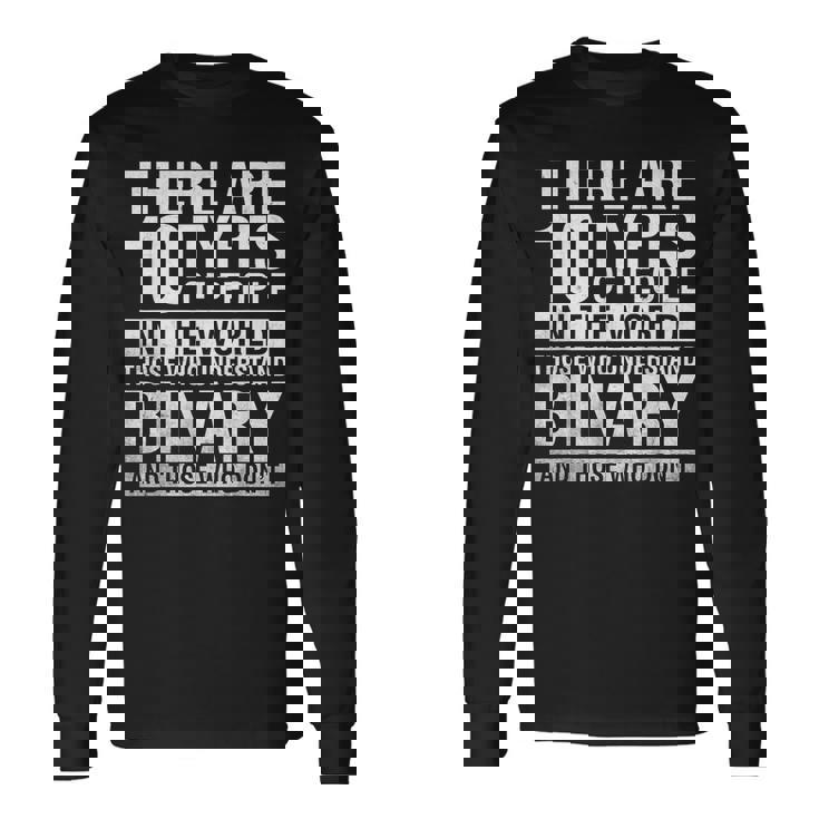 Programador De Computación Divertido Código Binario Informático Camiseta de manga larga