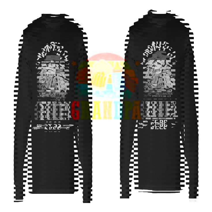 メンズ Promoted To Grandpa Est 2026 Dad To Be 長袖Tシャツ