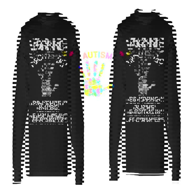 Proud Autism Dad Awareness Father Day Autistic Son Daughter Long Sleeve T-Shirt