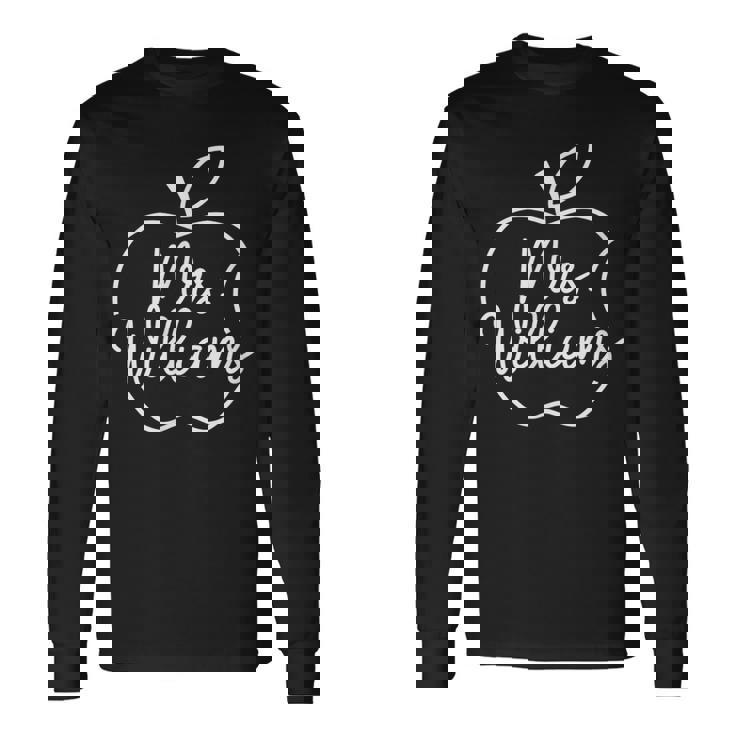 Ptg 彫刻 アップル デザイン 先生 ミセス・ウィリアムズ 長袖Tシャツ