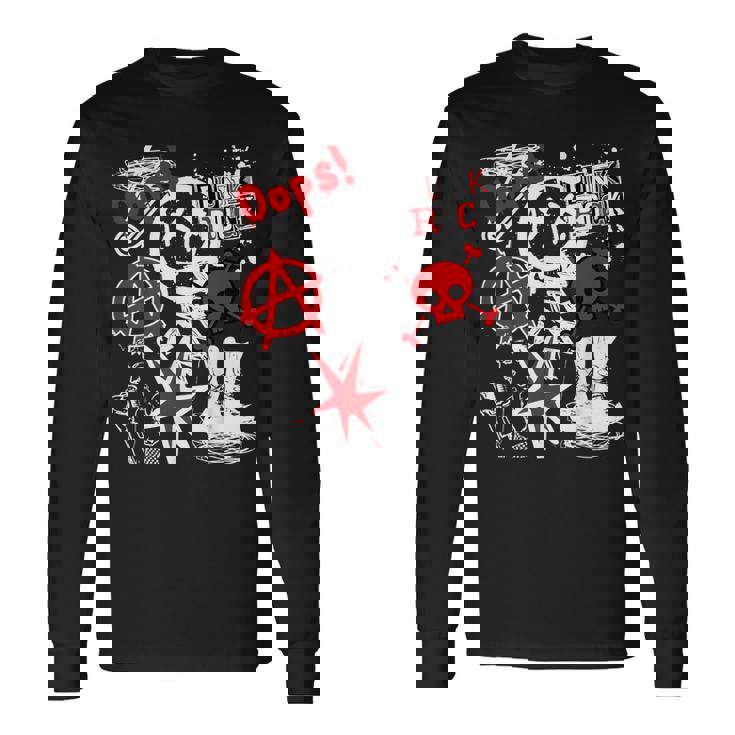 Punk's Not Dead ブラック&レッド 長袖Tシャツ