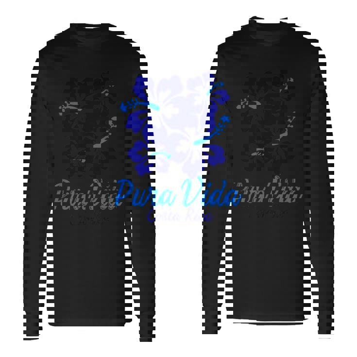 Puraida コスタリカ ブルー ハイビスカス 長袖Tシャツ ギフトのアイデア