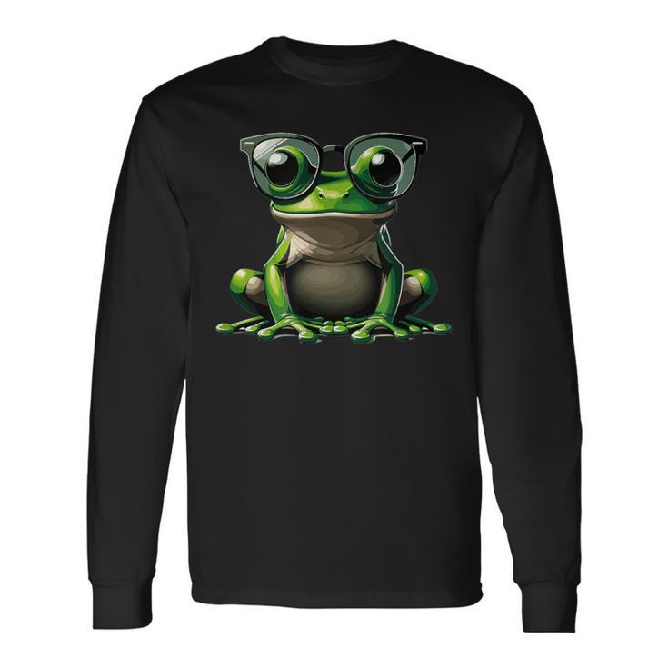 Ranaerde Con Gafas Deol Divertido Reptil Herpetología Amor Camiseta de manga larga
