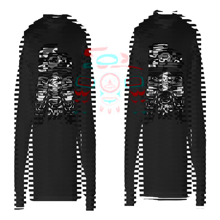 Raven ネイティブアメリカン プライド ハイダ トリンギット トーテム 長袖Tシャツ