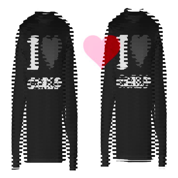 Red Heart I Love Carlo 長袖Tシャツ