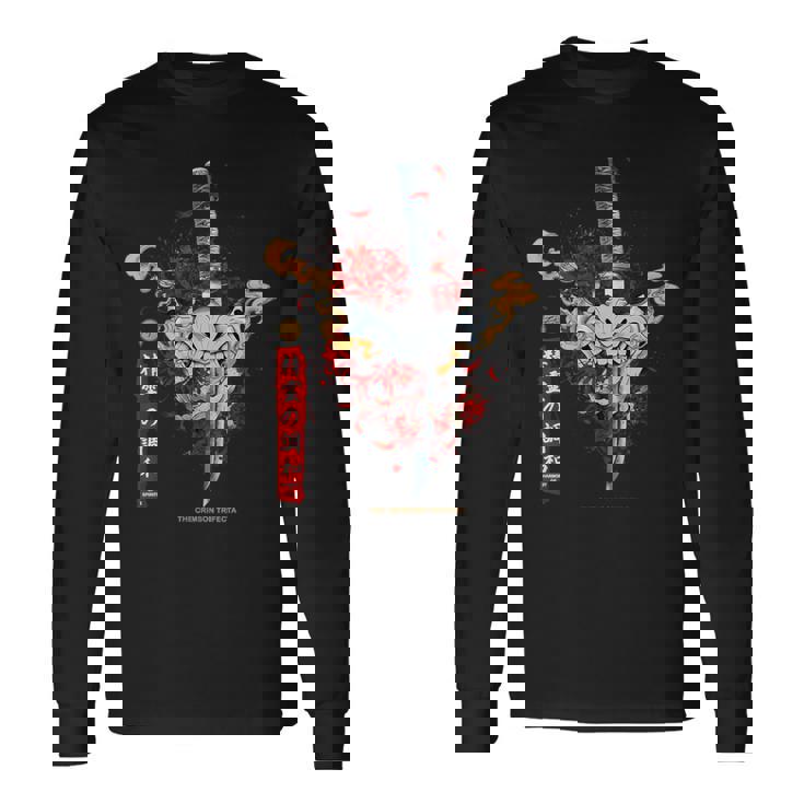 Redpider Lily And Japanese Anime Retro Oniamurai Mask 長袖Tシャツ