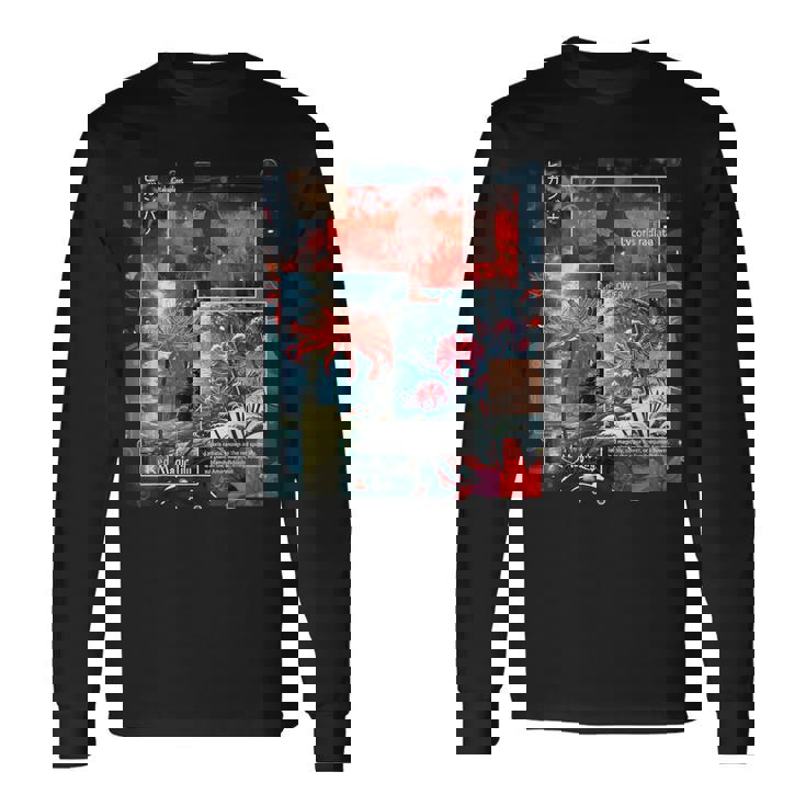 Redpider Lily の 曼珠沙華 で 日本のヴィンテージ の 美的スタイルのコラージュ 長袖Tシャツ