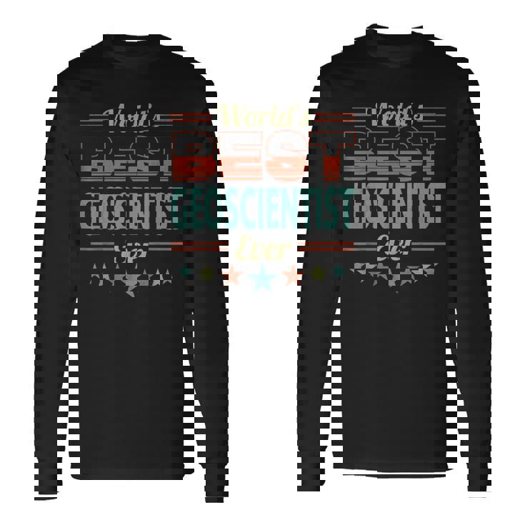 Retro Badge Worlds Best Geoscientist 長袖Tシャツ