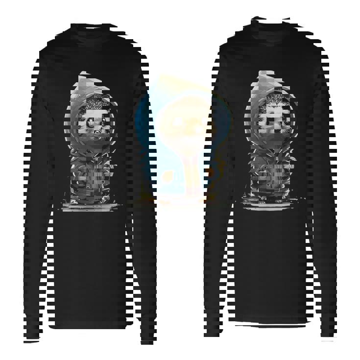 Retro Hedgehog レトロハリネズミ 長袖Tシャツ