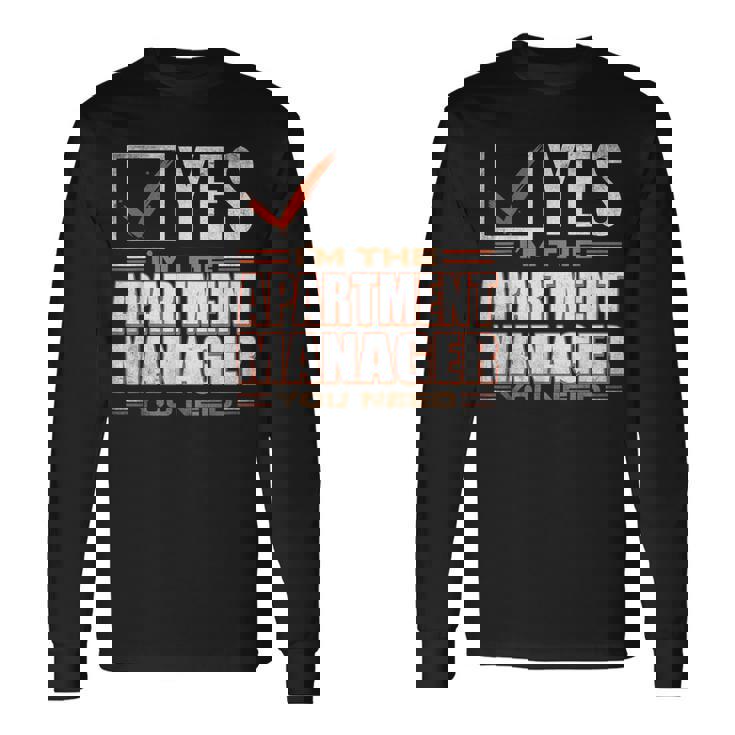 Retro Profession I'm The Apartment Manager 長袖Tシャツ