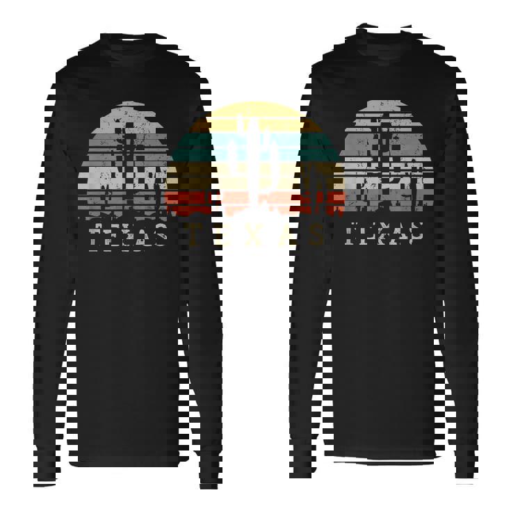 Retro Texas Orgulloso Regalo De Raíces De Texas Para Hombres Camiseta de manga larga