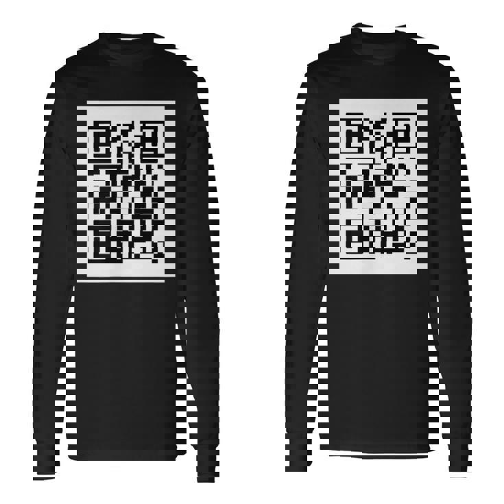 Rickroll Qrコードリンクミーム 長袖Tシャツ