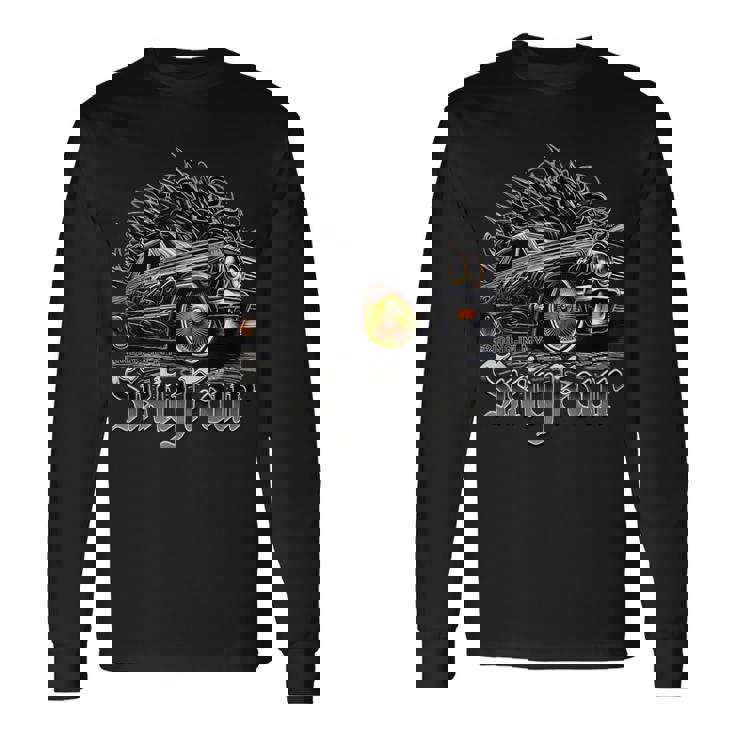 Riding In My 64 クラシック ローライダー シャツ チカーノ アート ローライダー 長袖Tシャツ