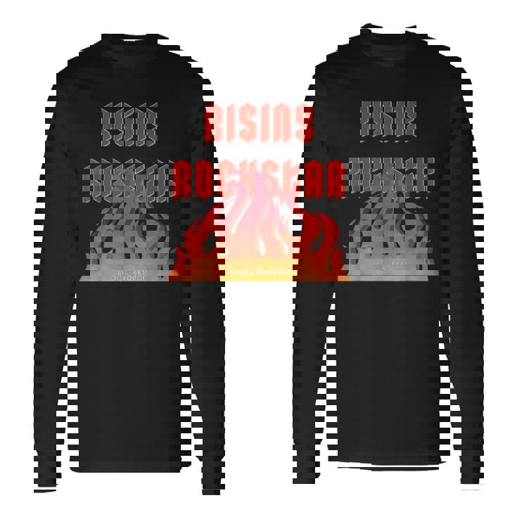 Rising Rockstar Fire Rocker Music Fun ロジックロックスター フェスティバル 長袖Tシャツ