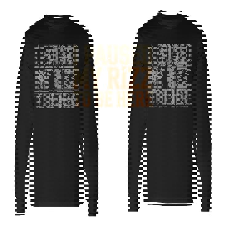 Rizz Paused 面白い ビデオゲーマー ギフト アンティーク調デザイン 長袖Tシャツ ギフトのアイデア