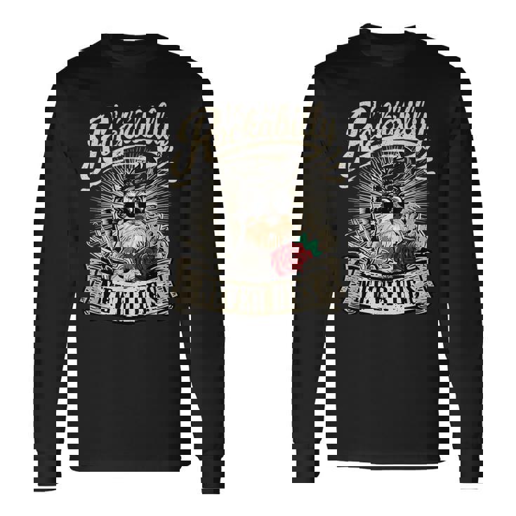 Rock N Roll Never Dies 愛犬家シュナウザー 長袖Tシャツ