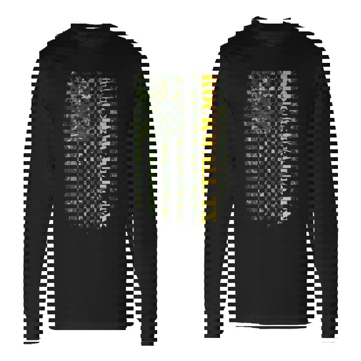 Rockwall Texas Camouflage Usa Flag 長袖Tシャツ