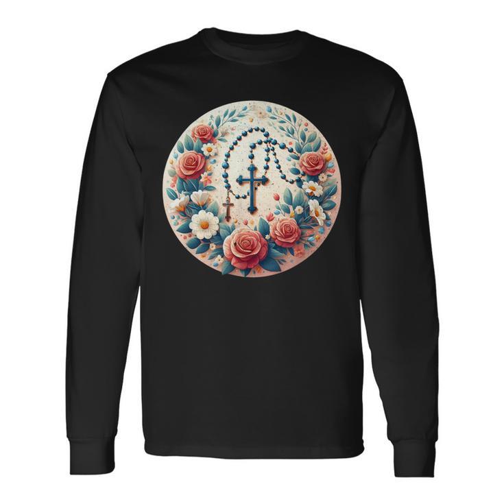 Rosario Rodeado De Flores Camiseta de manga larga