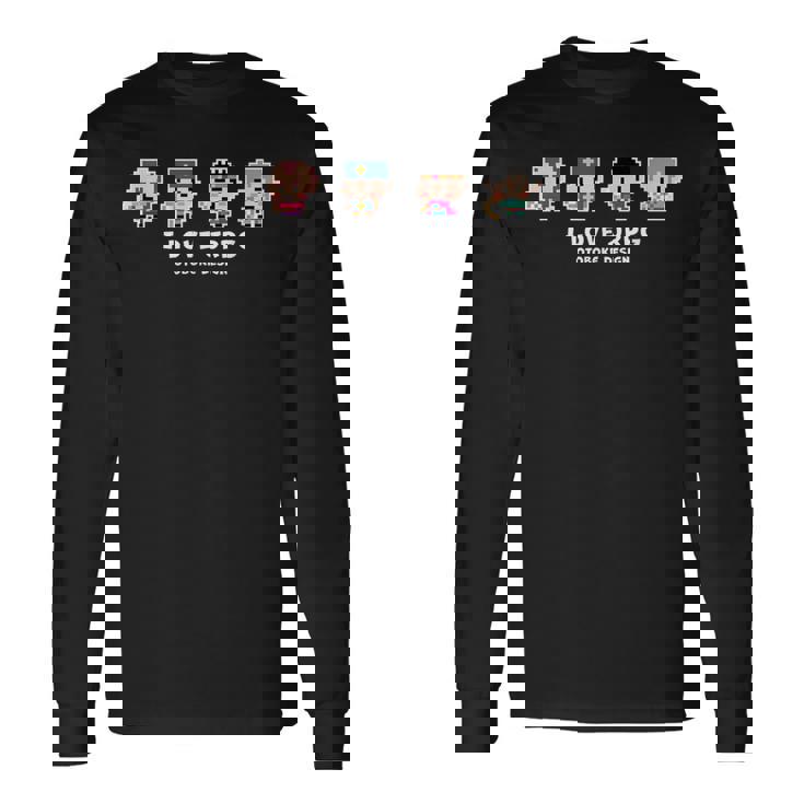 Rpg ゲーム ドット絵 かわいい レトロ 長袖Tシャツ