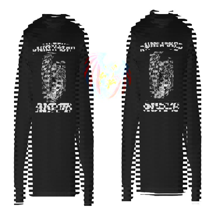 Running The Worldince 1776 アメリカンイーグル アメリカ国旗 長袖Tシャツ