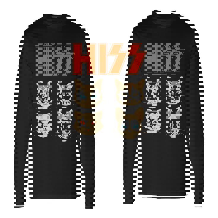 Hiss Cats ネコ Kittens ロックバンド Rock Rockin 長袖Tシャツ