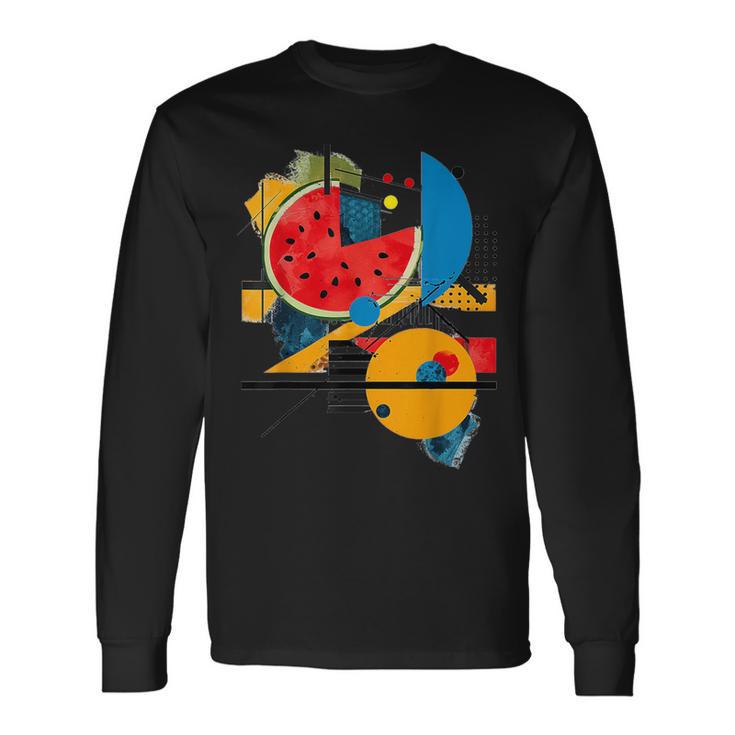 Sandía Geométrica Arte Diseño Gráfico Arte Arte Camiseta de manga larga