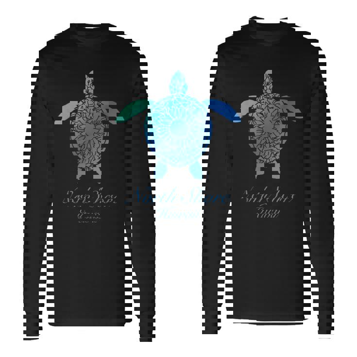 Save The Hawaii ウミガメ ハワイアン ブルー トライバル タートル ホヌ 長袖Tシャツ