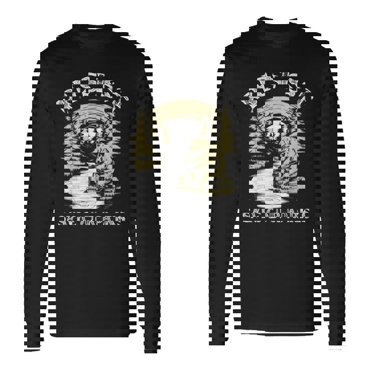 Save Our Parks ビンテージ スモーキー ザ レジスト ベア国立公園 長袖Tシャツ