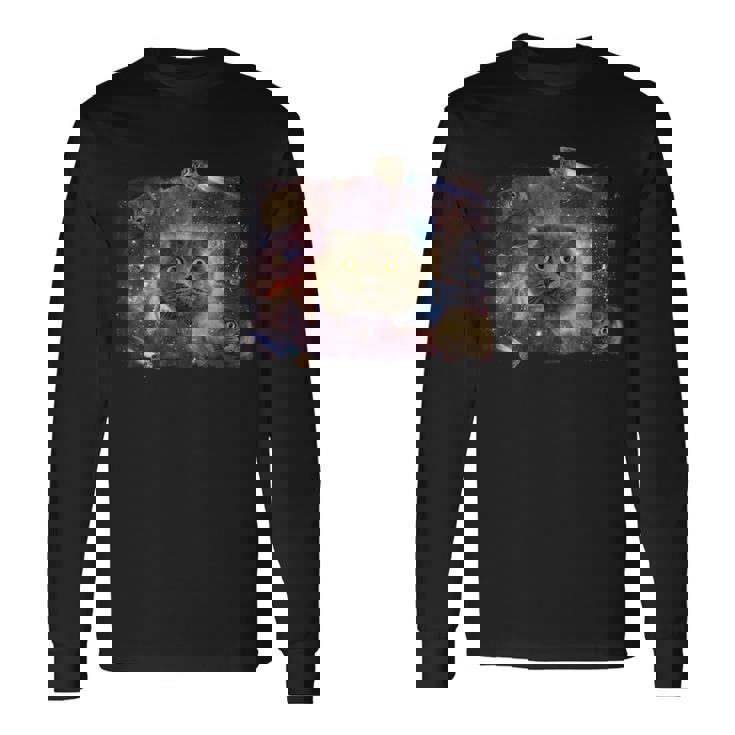 Scottish Fold Cat Comet シャツ 長袖Tシャツ