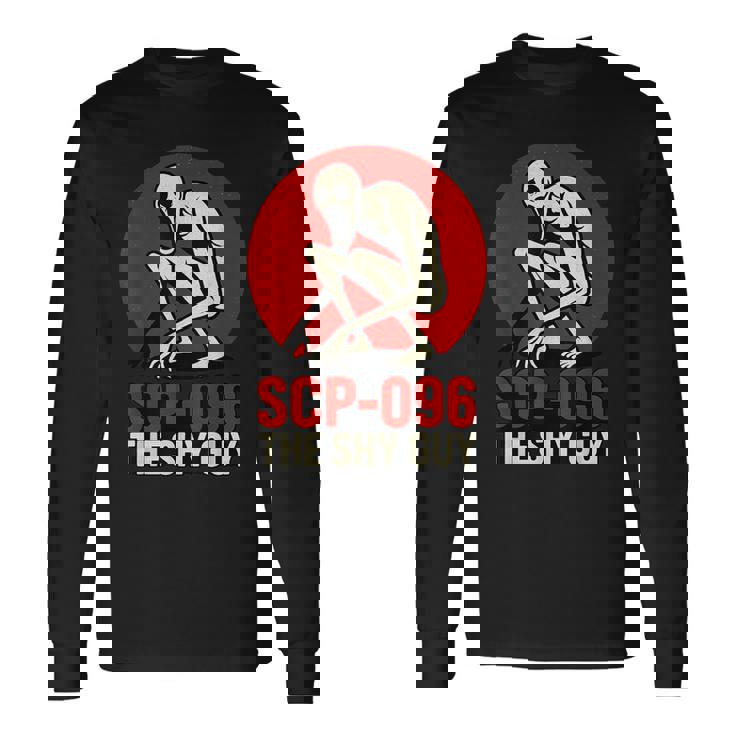 Scp-096 「シャイガイ」ホラーアートデザイン 長袖Tシャツ