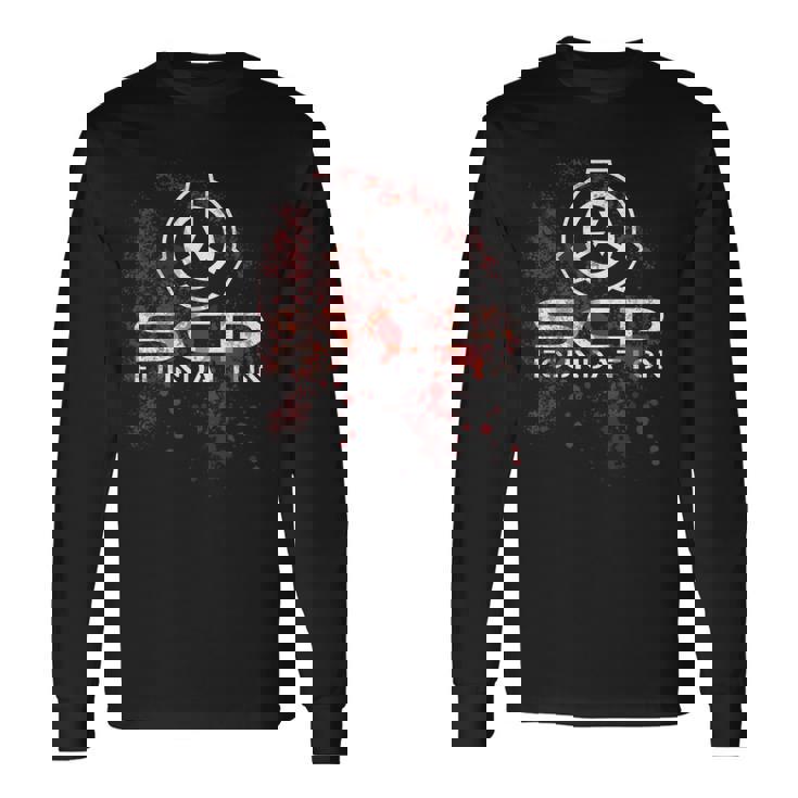 Scp、財団、血で 長袖Tシャツ
