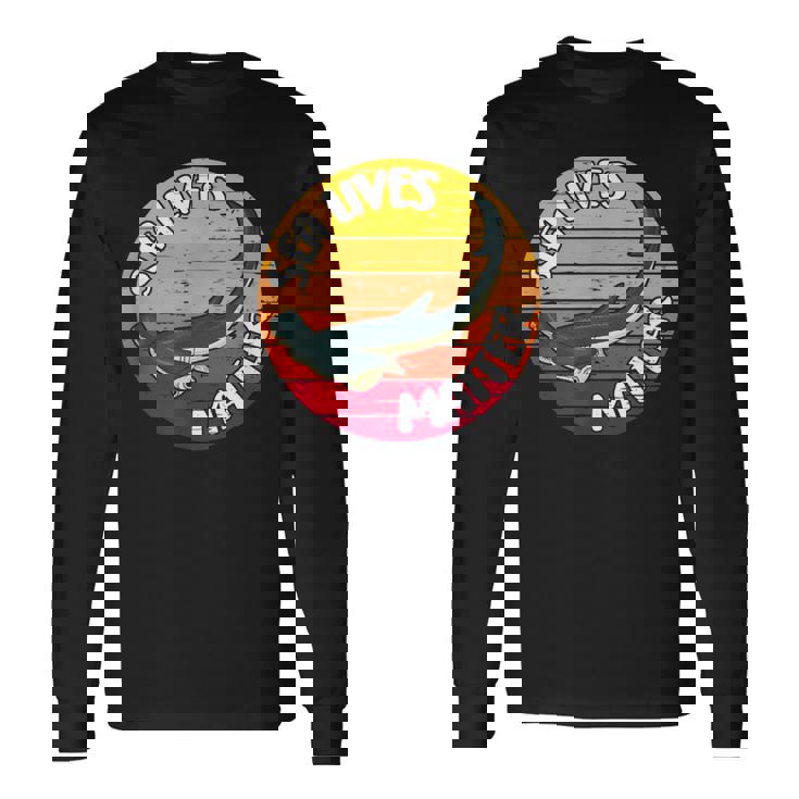 Sea Lives Matter ハンマーヘッドシャークを守る海の命 長袖Tシャツ