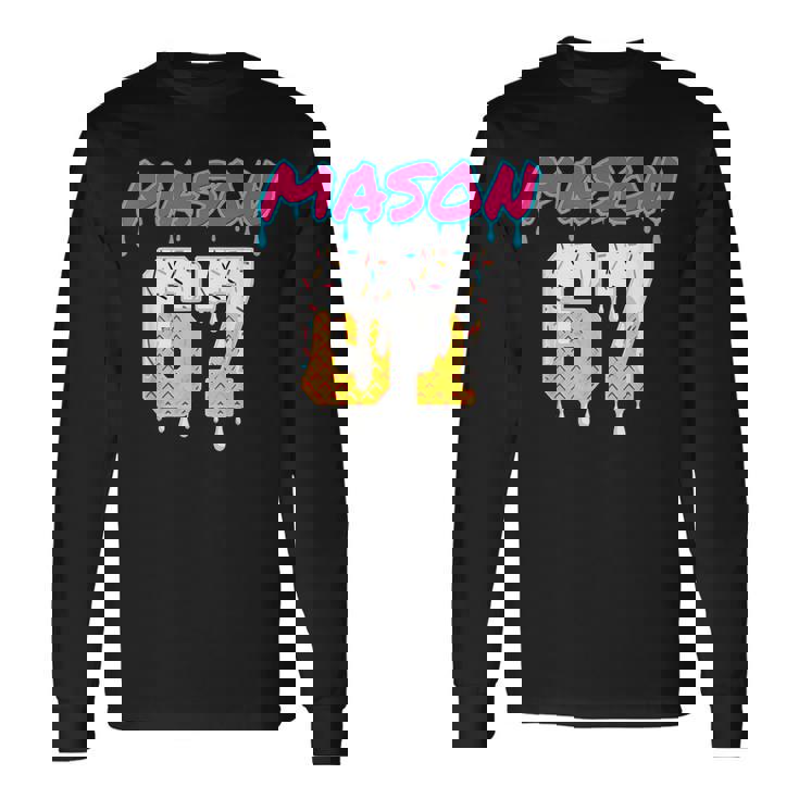 Six Seven Ice Cream Drip Sport 67 Fun Mason Meme Long Sleeve T-Shirt