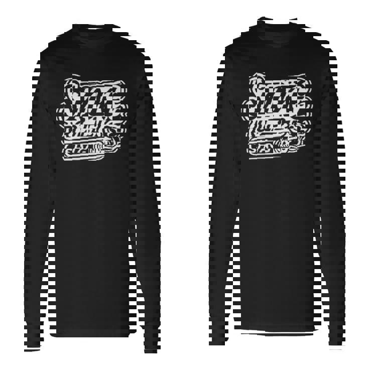 Smokeroller-煙巻人-マティーニシャグロカビリーピンナップバックプリント 長袖Tシャツ