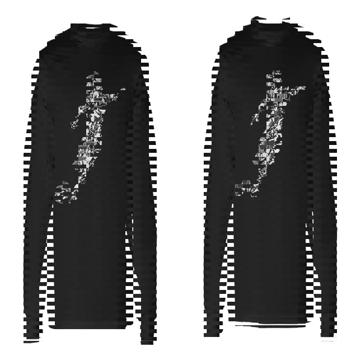 Soccer サッカー選手とのサッカー 長袖Tシャツ