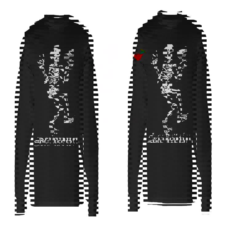 Social Distortions スケルトン ドリンクパーティー ミニマリスト 長袖Tシャツ