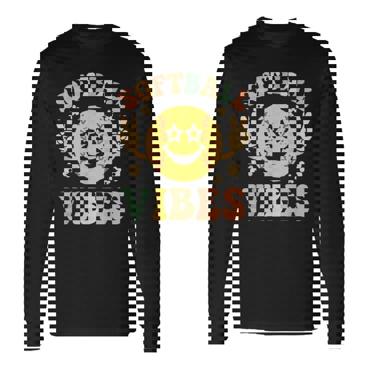 Softballibes 星目スマイル ポジティブソフトボール 長袖Tシャツ